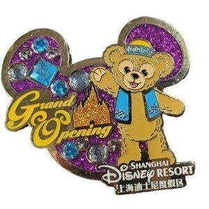 Disney Duffy Bear Trading Pin Shanghai Bling Lapel Pin Brooch Badge Jewelry Gift
